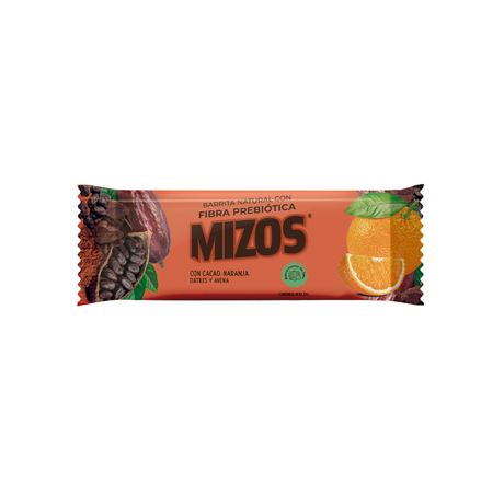 Barrita Natural Naranja Cacao con Fibra Prebiótica - 18 uds.